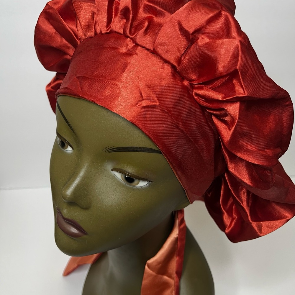 Satin Hair Bonnet ( Satin Burnt Orange)
